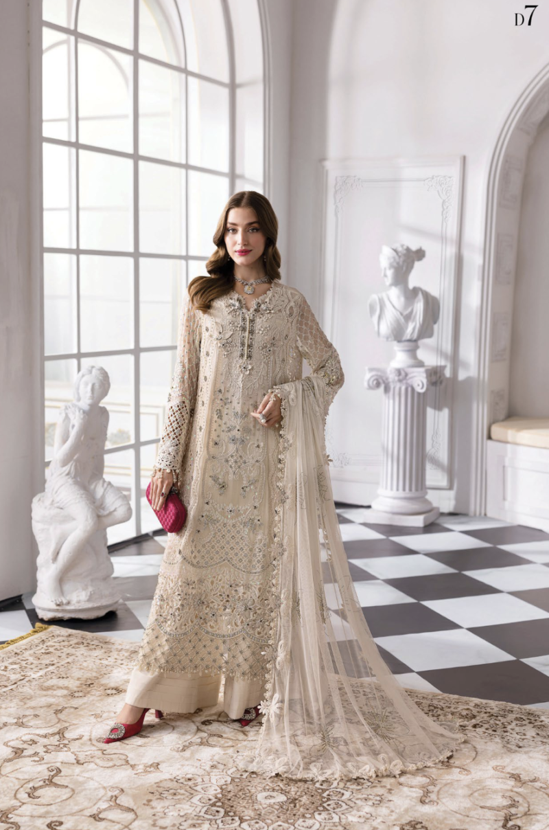 3 Piece Unstitched Embroidered Chiffon Suit | BD-3007